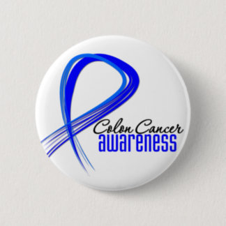 Colon Cancer Awareness Grunge Ribbon Pinback Button