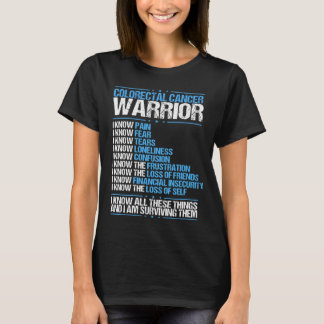 Colon Cancer Awareness know Pain Tears Blue Ribbon T-Shirt