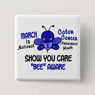 Colon Cancer Awareness Month Bee 1.1 Button