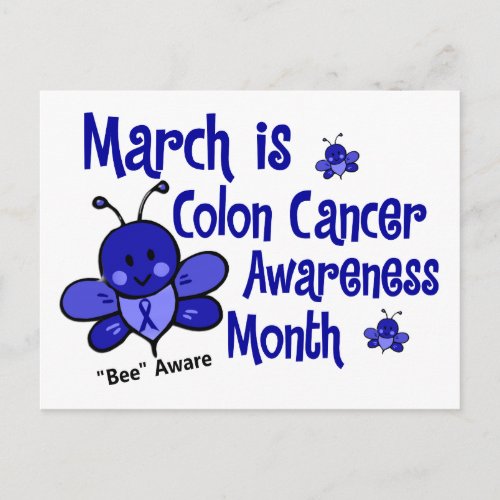 Colon Cancer Awareness Month Bee 13 Postcard