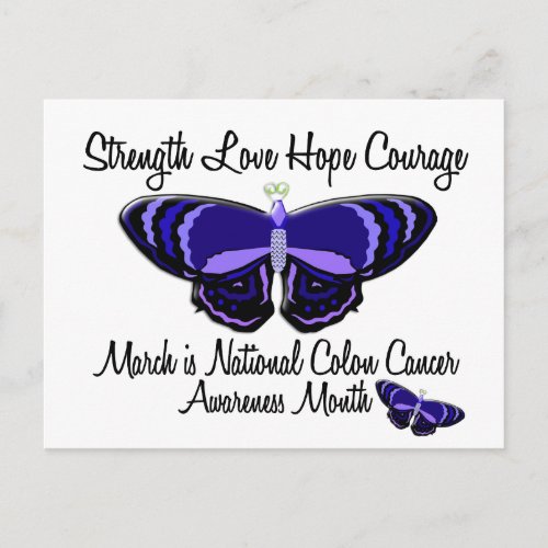 Colon Cancer Awareness Month Butterfly 12 Postcard
