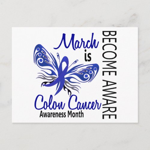 Colon Cancer Awareness Month Butterfly 31 Postcard