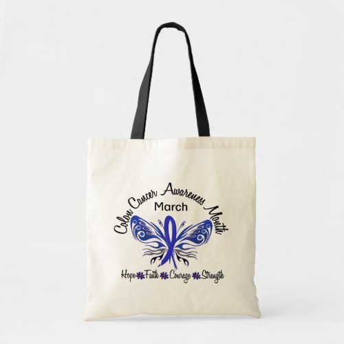 Colon Cancer Awareness Month Butterfly 32 Tote Bag