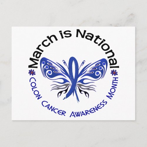 Colon Cancer Awareness Month Butterfly 33 Postcard