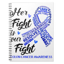 Colon Cancer Awareness Month Ribbon Gifts Notebook