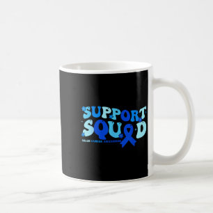 Colon cancer awareness month support squad blue coffee mug