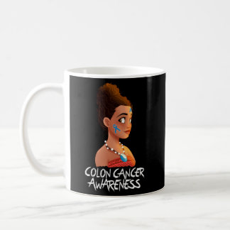 Colon Cancer Awareness Products Black Colon Cancer Coffee Mug