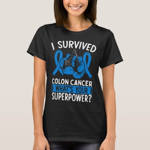 Colon Cancer Awareness Ribbon Cancer Survivor T_Shirt