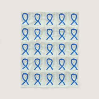 Colon Cancer Awareness Ribbon Soft Fleece Blankets