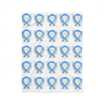 Colon Cancer Awareness Ribbon Soft Fleece Blankets