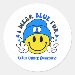 Colon Cancer Awareness Ribbon Support Gifts Classic Round Sticker