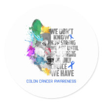 Colon Cancer Awareness Ribbon Support Gifts Classic Round Sticker
