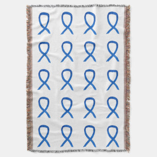 Colon Cancer Awareness Ribbon Throw Blankets
