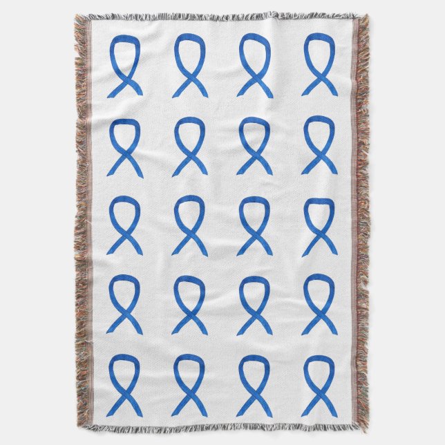 Colon Cancer Awareness Ribbon Throw Blankets (Front Vertical)
