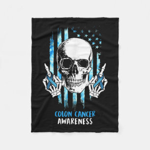 Colon Cancer Awareness Skull Costume Gifts Fleece Blanket
