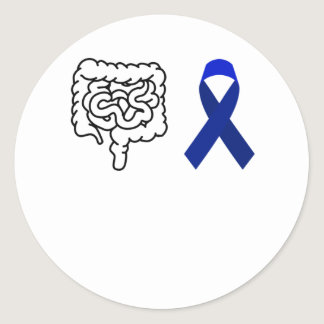 Colon Cancer Awareness Survivor Warrior Ribbon Classic Round Sticker