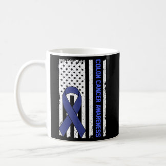 Colon Cancer Awareness Usa American Flag Coffee Mug