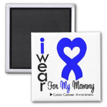 Colon Cancer Blue Heart Ribbon For My Mommy Magnet