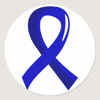 Colon Cancer Blue Ribbon 3 Classic Round Sticker