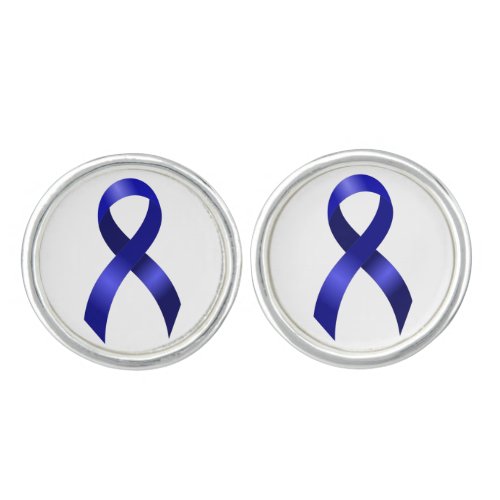 Colon Cancer Blue Ribbon Cufflinks