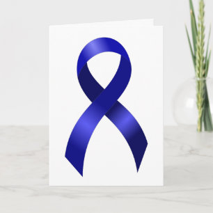 Colon Cancer Blue Ribbon Letterpress Thank You Card