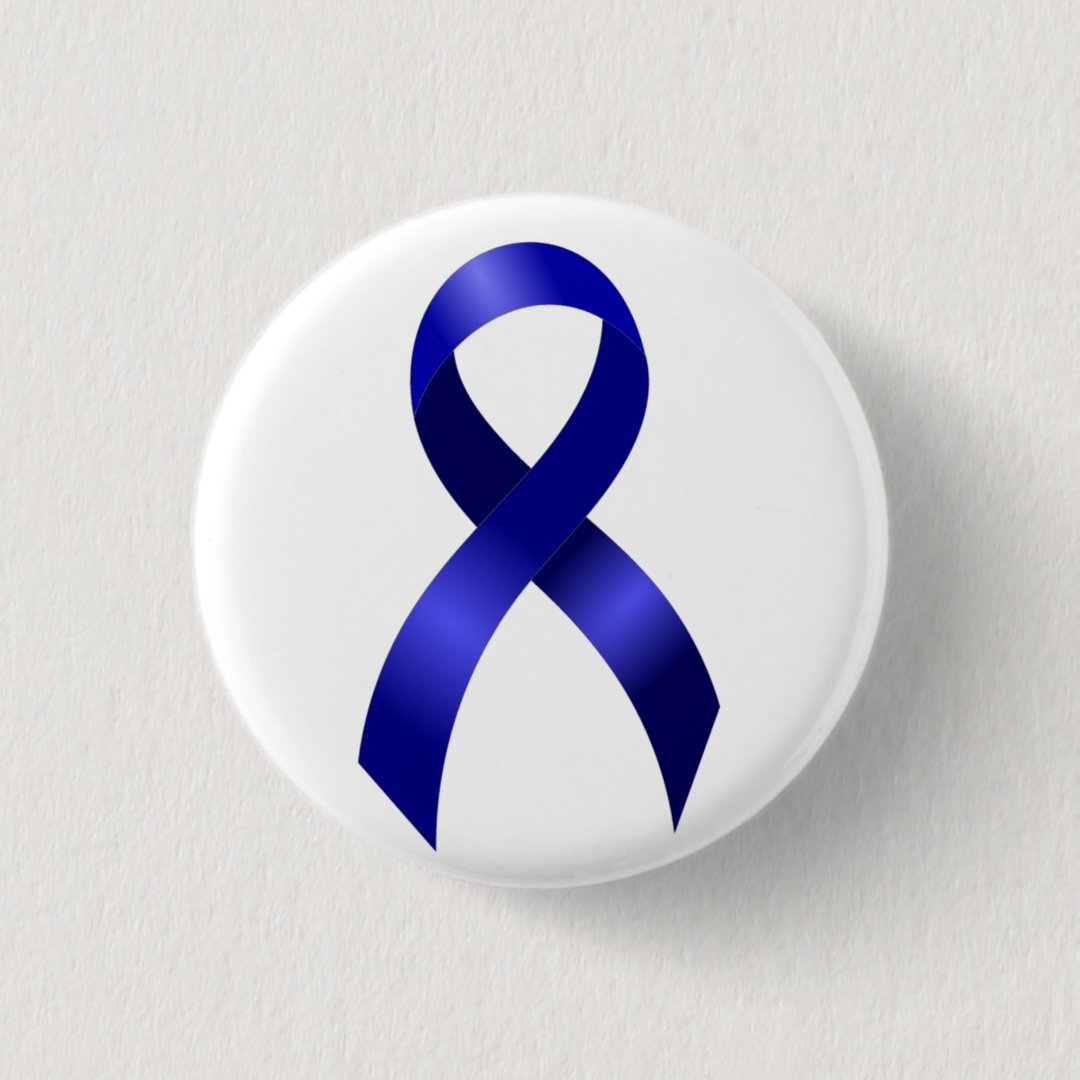 Colon Cancer Blue Ribbon Pinback Button | Zazzle