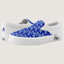Colon Cancer Blue Ribbon Slip-On Sneakers