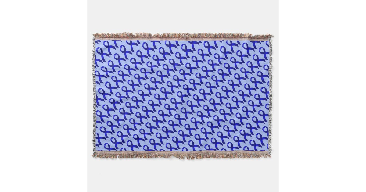 Colon Cancer Blue Ribbon Throw Blanket | Zazzle