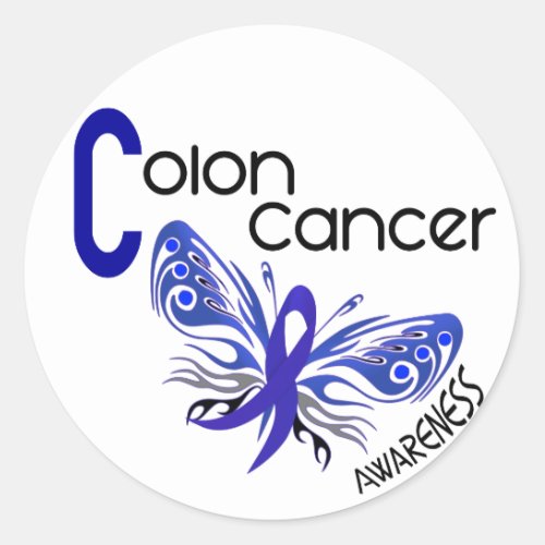 Colon Cancer BUTTERFLY 3 Classic Round Sticker