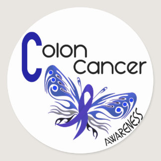 Colon Cancer BUTTERFLY 3 Classic Round Sticker