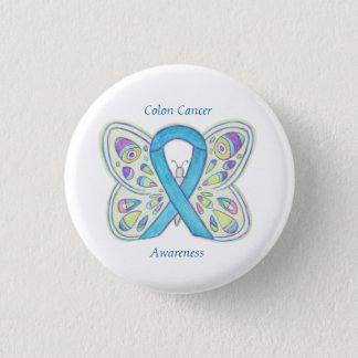 Colon Cancer Butterfly Awareness Ribbon Custom Pin