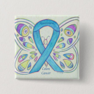 Colon Cancer Butterfly Awareness Ribbon Custom Pin