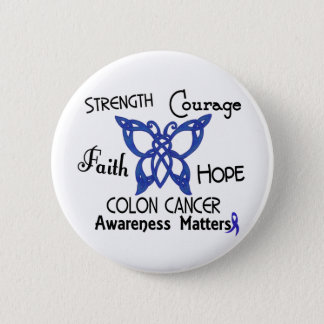 Colon Cancer Celtic Butterfly 3 Pinback Button
