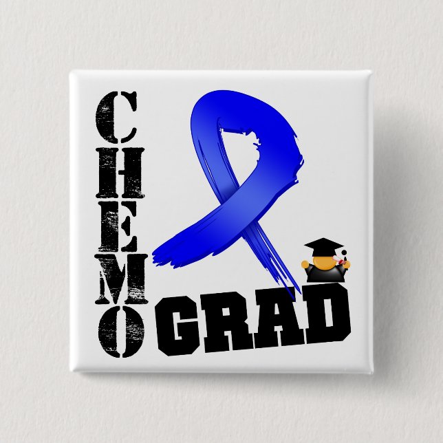 Colon Cancer Chemo Grad Button (Front)