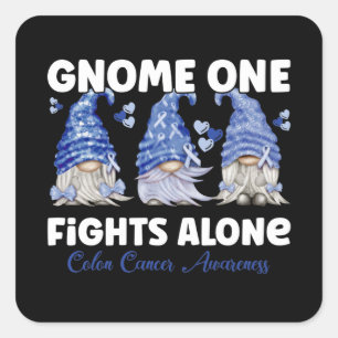 Colon Cancer Colorectal Cancer Dark Blue Ribbon Square Sticker