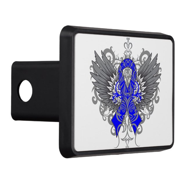 Colon Cancer Cool Awareness Wings Hitch Cover (Right)