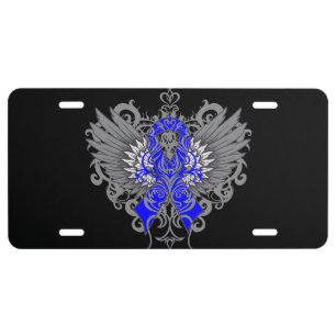 Colon Cancer Cool Awareness Wings License Plate