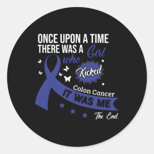 Colon Cancer Fight Cancer Ribbon Classic Round Sticker