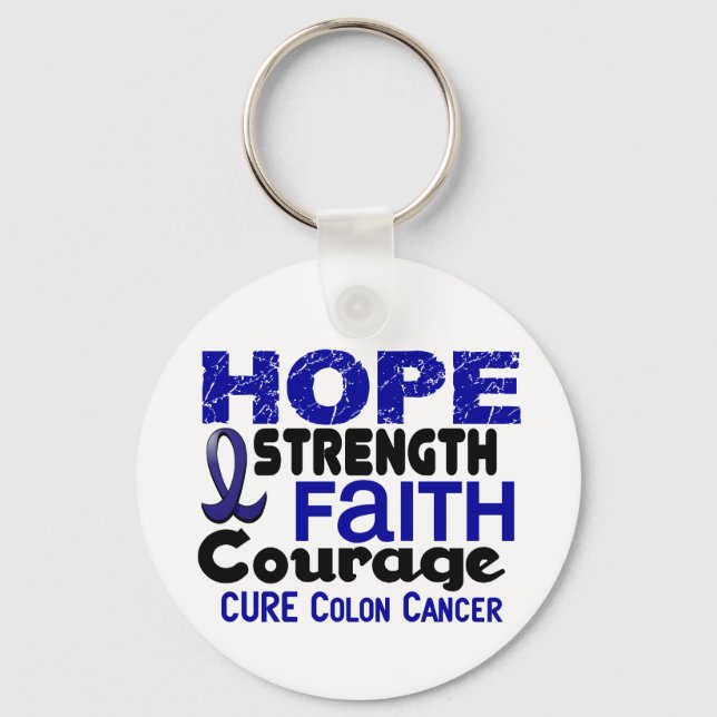 Colon Cancer HOPE 3 Keychain (Front)