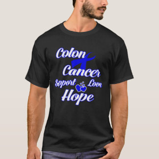 Colon cancer Hope Blue Ribbon Cancer Awareness T-Shirt