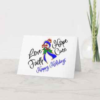Colon Cancer Hope Love Cure Happy Holidays Holiday Card