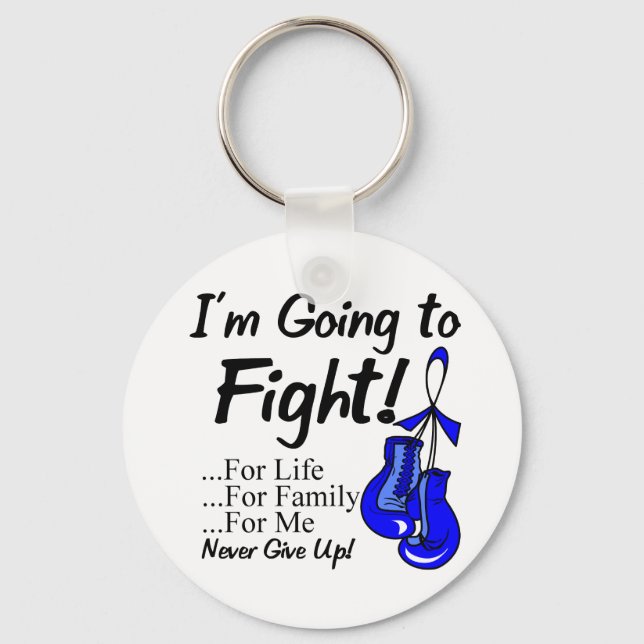 Colon Cancer I am Going To Fight Keychain (Front)