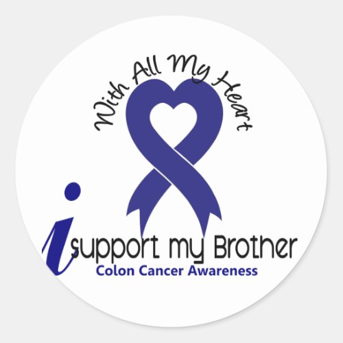 Colon Cancer I Support My Brother Classic Round Sticker
