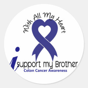 Colon Cancer I Support My Brother Classic Round Sticker