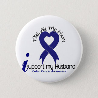Colon Cancer I Support My Husband Button