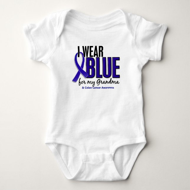 Colon Cancer I Wear Blue For My Grandma 10 Baby Bodysuit (Front)
