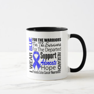 Colon Cancer I Wear Blue Ribbon TRIBUTE Mug