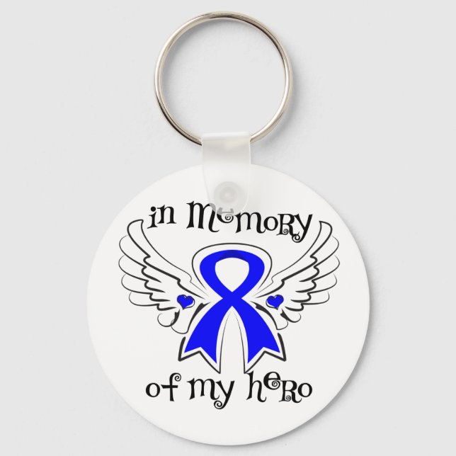 Colon Cancer In Memory of My Hero Keychain (Front)