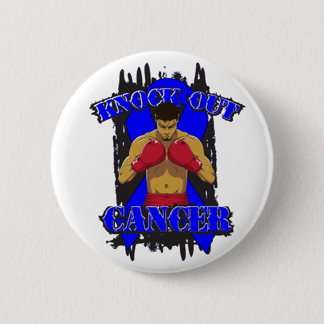 Colon Cancer Knock Out Cancer Button (Front)