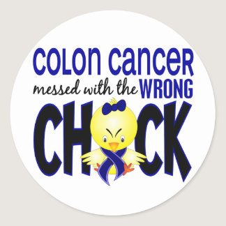 Colon Cancer Messed With The Wrong Chick Classic Round Sticker